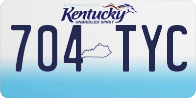 KY license plate 704TYC