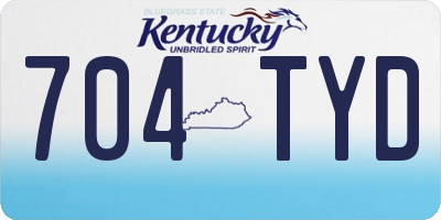 KY license plate 704TYD