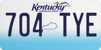 KY license plate 704TYE