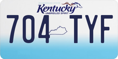 KY license plate 704TYF