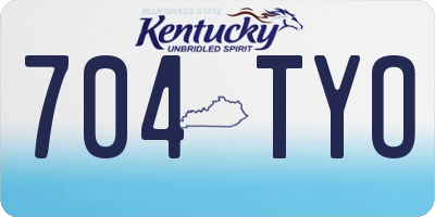 KY license plate 704TYO