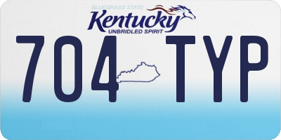 KY license plate 704TYP