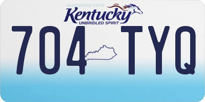 KY license plate 704TYQ
