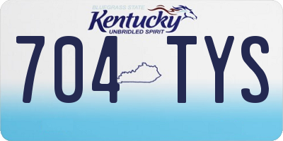 KY license plate 704TYS