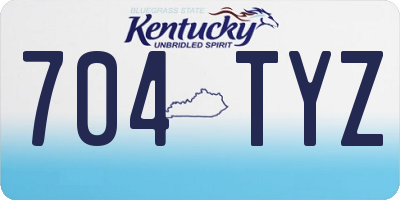 KY license plate 704TYZ