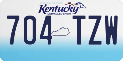 KY license plate 704TZW