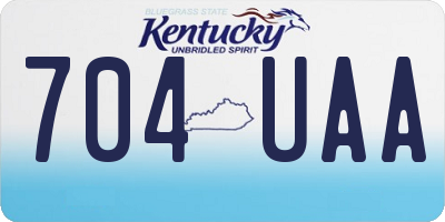 KY license plate 704UAA