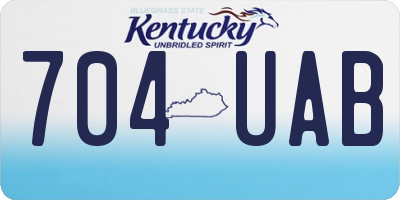 KY license plate 704UAB