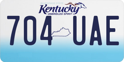 KY license plate 704UAE