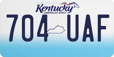 KY license plate 704UAF