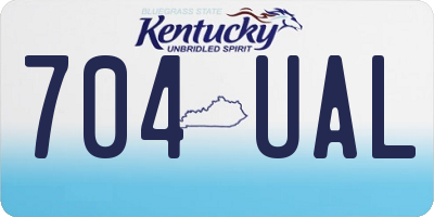 KY license plate 704UAL