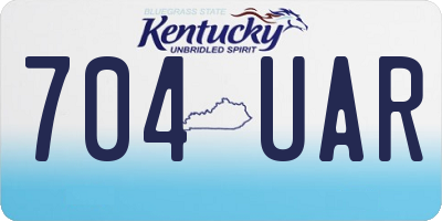 KY license plate 704UAR