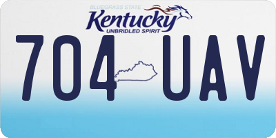 KY license plate 704UAV