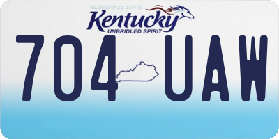 KY license plate 704UAW