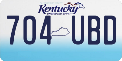 KY license plate 704UBD