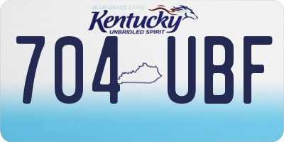 KY license plate 704UBF