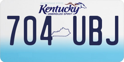 KY license plate 704UBJ