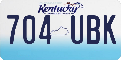 KY license plate 704UBK