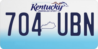 KY license plate 704UBN