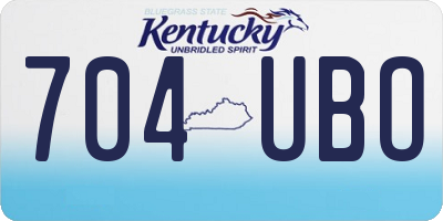 KY license plate 704UBO