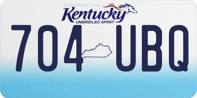 KY license plate 704UBQ
