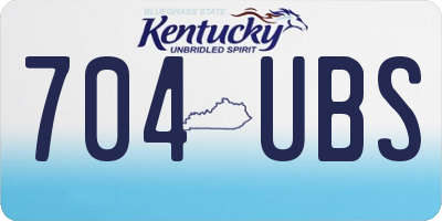 KY license plate 704UBS