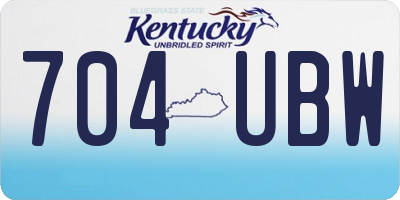 KY license plate 704UBW