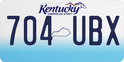 KY license plate 704UBX