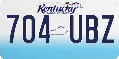 KY license plate 704UBZ