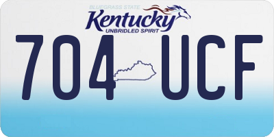 KY license plate 704UCF