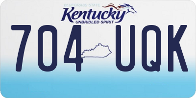 KY license plate 704UQK