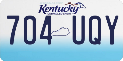 KY license plate 704UQY