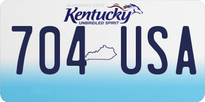 KY license plate 704USA