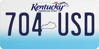 KY license plate 704USD