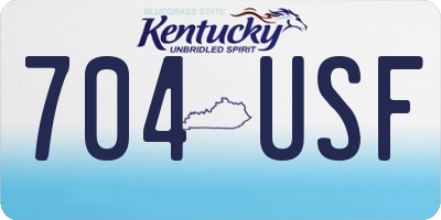 KY license plate 704USF