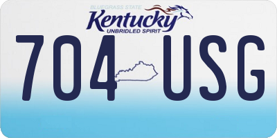 KY license plate 704USG