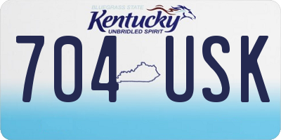 KY license plate 704USK