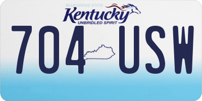 KY license plate 704USW
