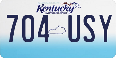 KY license plate 704USY