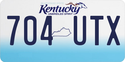 KY license plate 704UTX