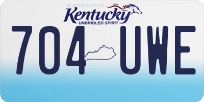 KY license plate 704UWE