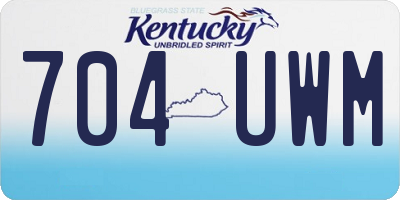 KY license plate 704UWM