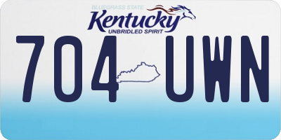 KY license plate 704UWN