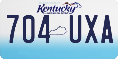 KY license plate 704UXA