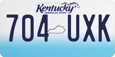 KY license plate 704UXK