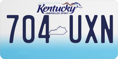 KY license plate 704UXN