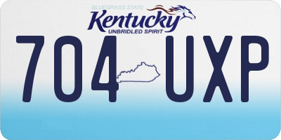 KY license plate 704UXP