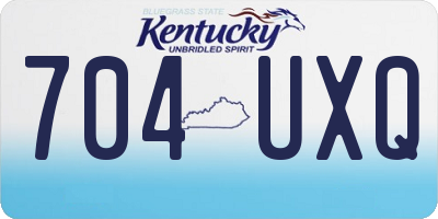 KY license plate 704UXQ