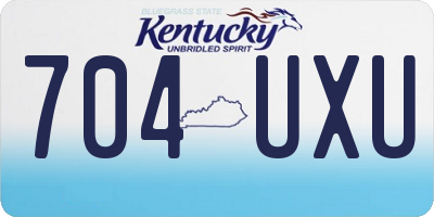 KY license plate 704UXU