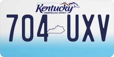 KY license plate 704UXV